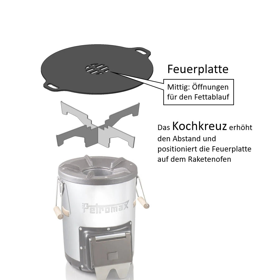 Feuerplatte „Plancha“ für Raketenofen - Outdoorsachen.com