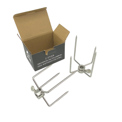 Drehspieß-Halteklammern, 2 Stück